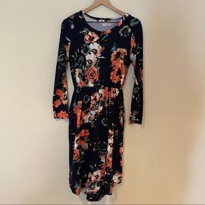 Jessakae - navy floral long-sleeved dress